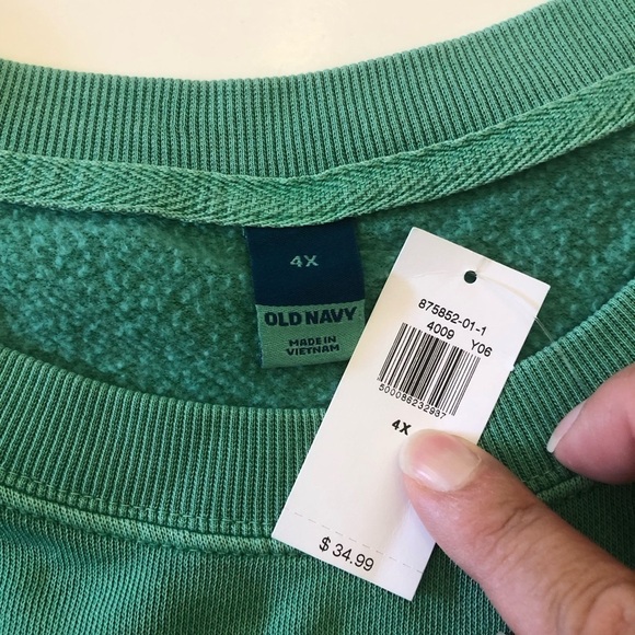 Old Navy Cropped French Terry Sweatshirt Dropped Shoulders Plus Size 4X - Picture 6 of 10